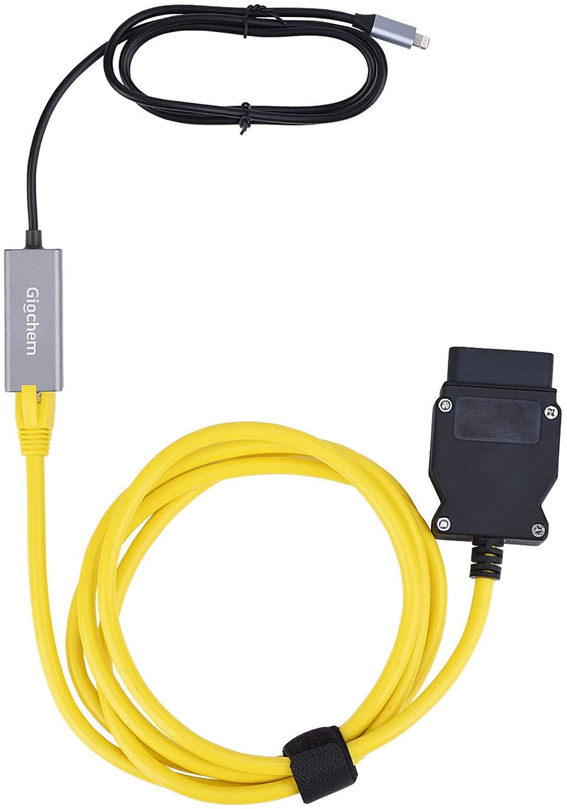 [AUSTRALIA] - Lightning to OBD2 2 in 1 Phone to OBD2,ENET Rj45 Cable ethernet Connector Tools to OBD Interface Cable Coding F-Series 10/100Mbps High Speed,Plug and Play[Silver] Silver 
