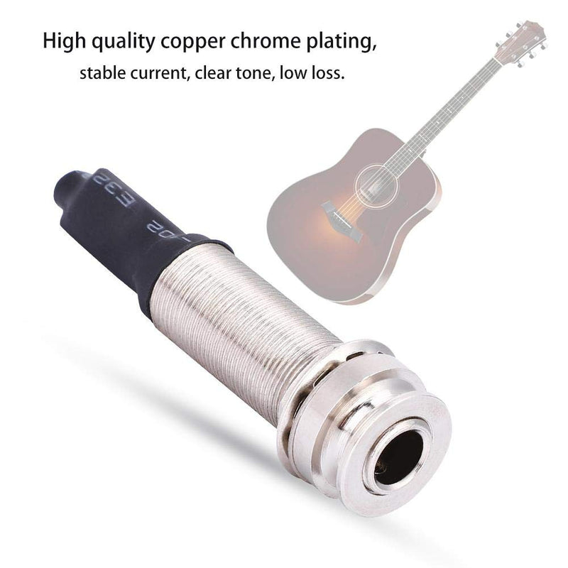 Guitar Endpin Jack, 6.35mm Output 2.5mm Input Endpin Jack for Acoustic Guitar Built-in Rod Piezo Pickup