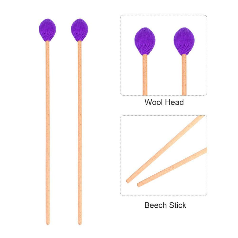 Marimba Mallets, Marimba Sticks Marimba Parts Percussion Mallets Marimba Accessory Percussion Instruments Accessory With Wool Heads And Beech Handles For Intermediate Players(Purple) Purple