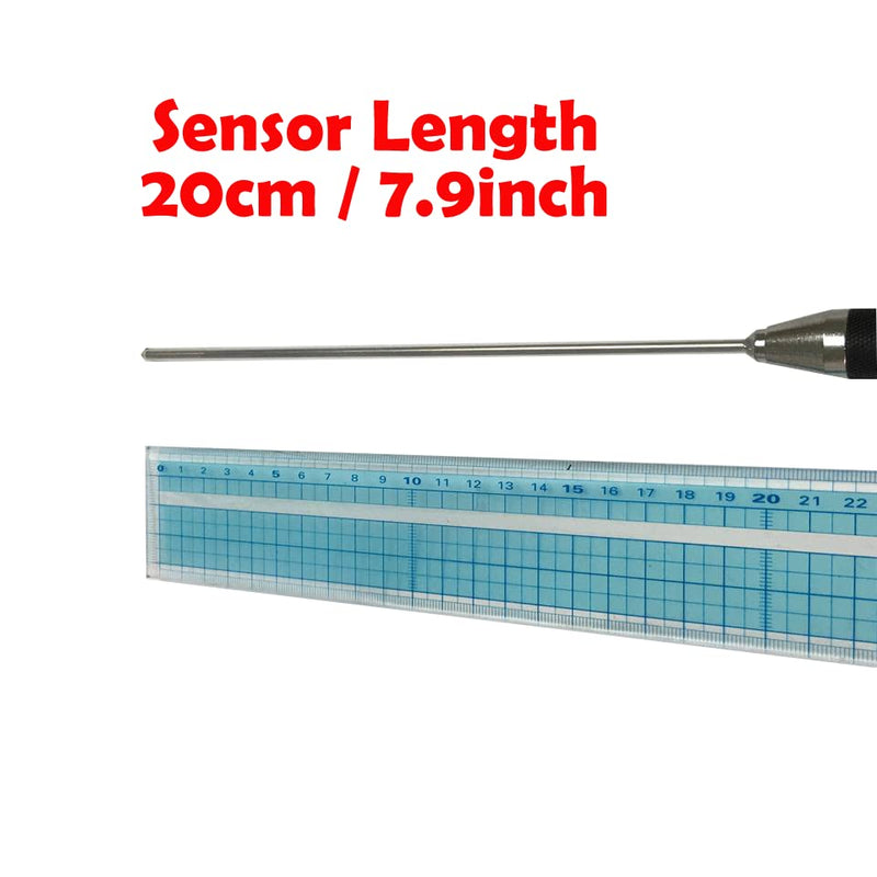 TECPEL TPK-03 Thermocouple Probe 20cm Length Sensor with 10cm Handle, Type K, -50~800°C (-58~1,472°F)