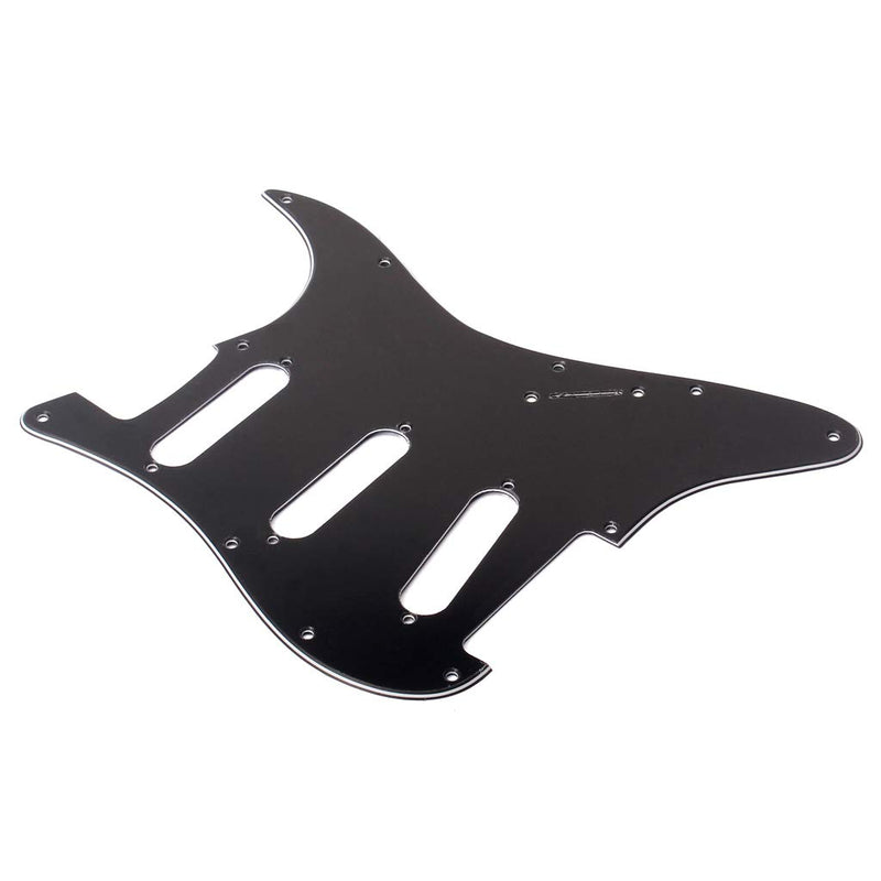 Alnicov 11 Hole Sss Guitar Strat Pick Guard Fits For Standard Strat Modern Guitar Replacement,Black