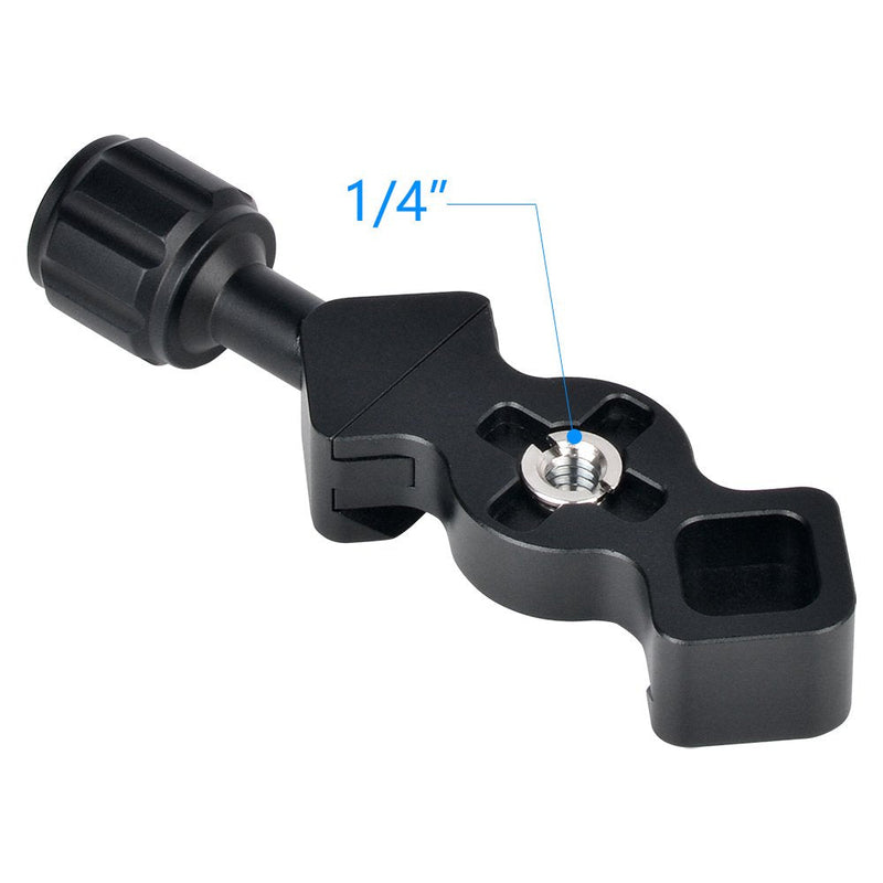 CAVIX FC-25 Mini Fish Bone Style Quick Release Clamp with 3/8"-1/4" Screw Adapter for Tripod Head Compatible with Arca Style Plate