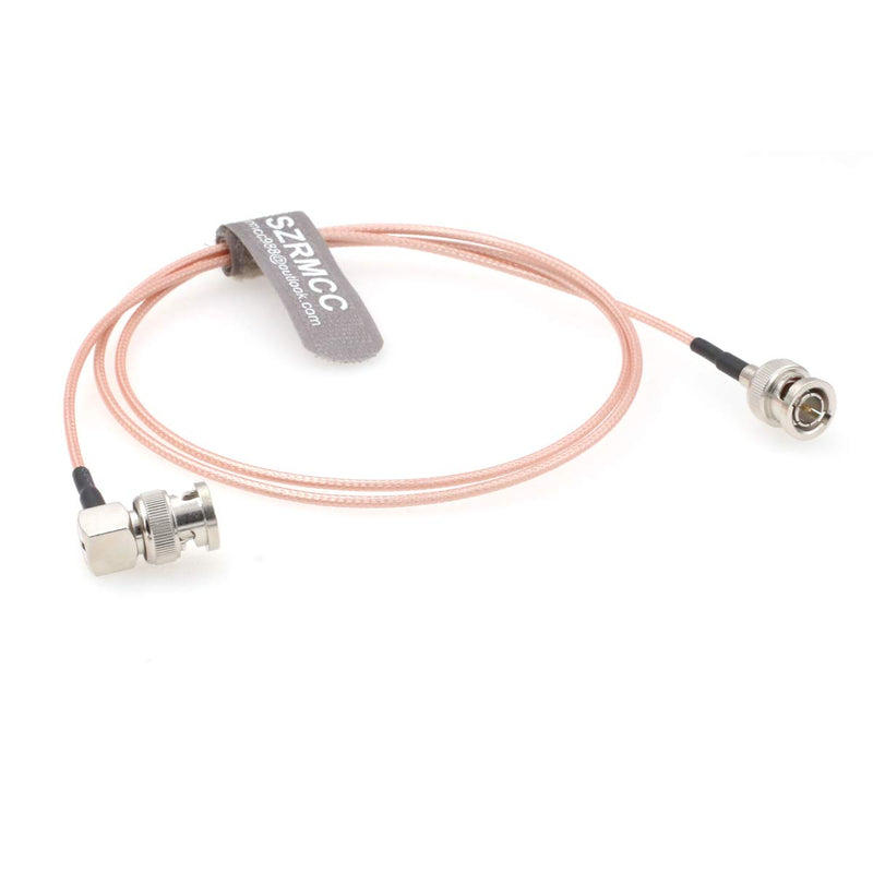 SZRMCC BNC Male to Right Angle BNC Male 75ohm HD-SDI 3G RG179 Video Coaxial Cable for ARRI RED Blackmagic Cameras Atomos SmallHD Monitor (50cm) Straight to Right Angle 50cm