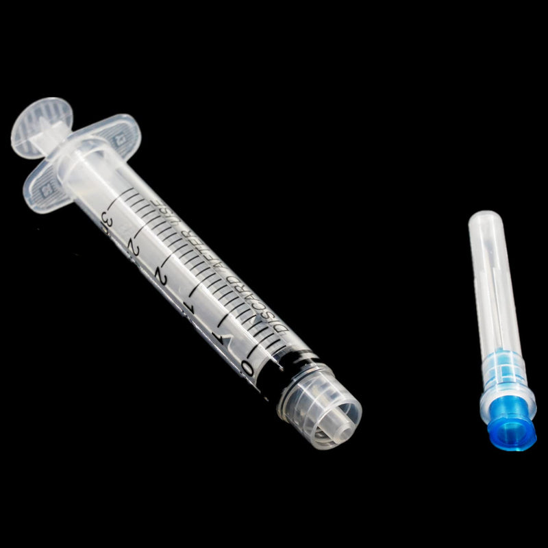 15Pack 3ml/cc Plastic Measurement Syringes and 23Ga for Scientific Labs, Industrial Adhesives, Pet and Animal Injector, Individually Package 3ml-23Ga