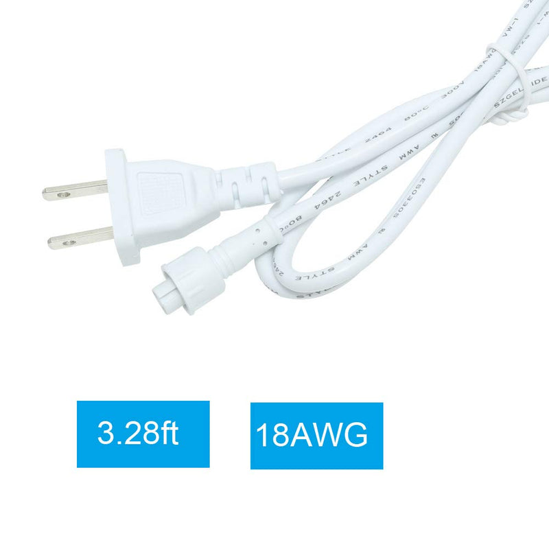 [AUSTRALIA] - Enersystec AC Cord IP65 Waterproof 2 Prong 120V AC Wall Plug, 3.28ft Cable White, Outdoor Waterproof Cable for Landscape Light, LED Strip Light, 