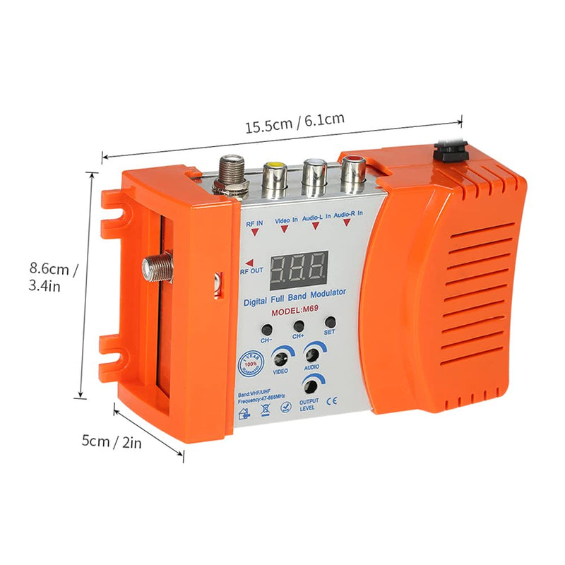 Weytoll Compact RF Modulator Audio Video TV Converter RHF UHF Signal Amplifier AC120V