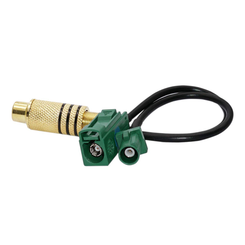 RF Pigtail Cable Fakra to RCA Fakra"E" Jack with Female Basket and Fakra"E" Plug with Male Center Pin RG174 Cable 6" for Auto Rear View Camera RCA Video Extension Cable