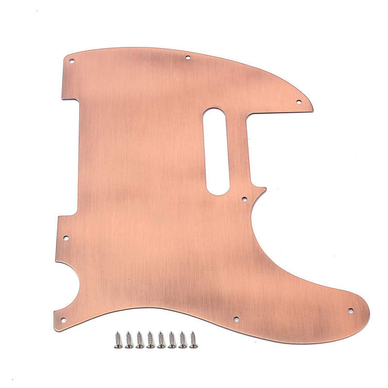 Alnicov Guitar Pickguard,8 Hole Tele Metal Guitar Pickguard Aluminum Scrach Plate for USA/Mexican Fender Telecaster Tele TL Style Guitar Bronze