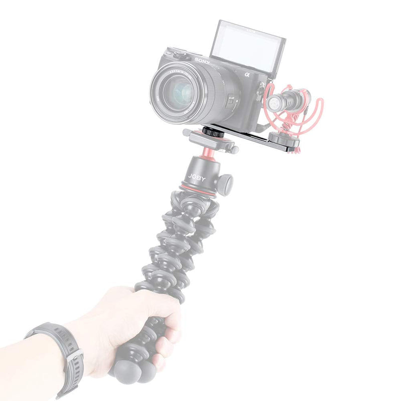 PT-5 Camera Bracket for A6400 to Attach Microphone Cold Shoe Extension Mount 1/4" Compatible with Sony Alpha A6400 Mirrorless Digital Camera Canon G7 X Plate Filming Selfie Video Shooting Vlogging