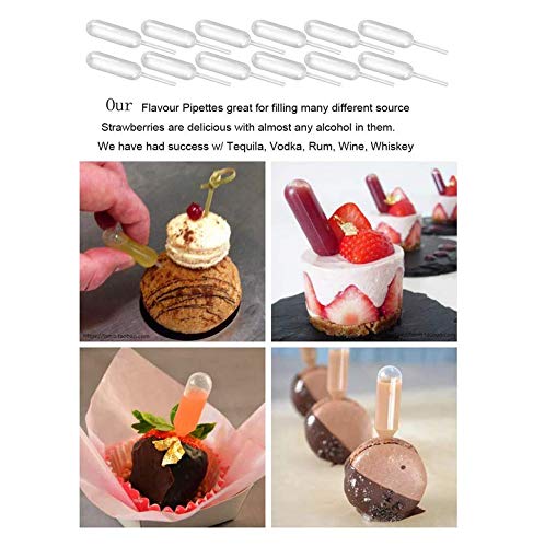 300 Pieces 4ml Cupcake Pipettes, Food Grade Plastic Disposable Pipettes Mini Liquid Injector (300-A) 300-A