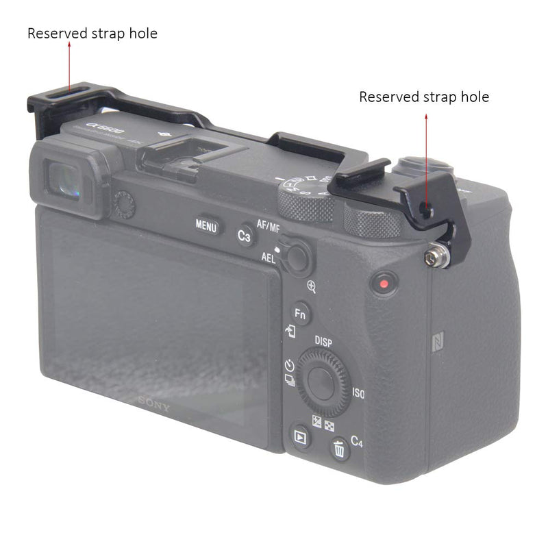 Dual Cold Shoe Adapter Relocation Plate, Easy Hood Microphone Extension Cold Shoe Mount for Sony Alpha A6600 Camera, Vlogging Video Making Shooting Accessory