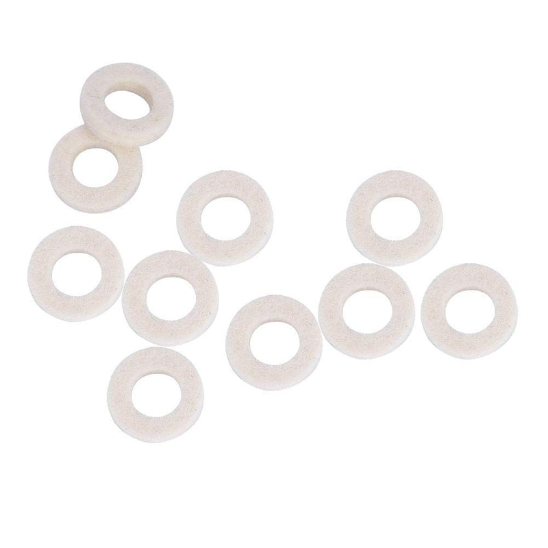 Trumpet Washers Pad, 10 Pcs Trumpet Valve Felt Washers Cushion Pad Brass Trumpets Musical Instrument Accessory (White)