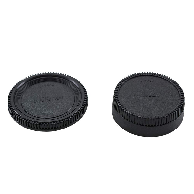 LHIABNN Rear Lens Back Cap and Camera Body Front Cover Cap Set for Nikon DSLR Cameras (A)