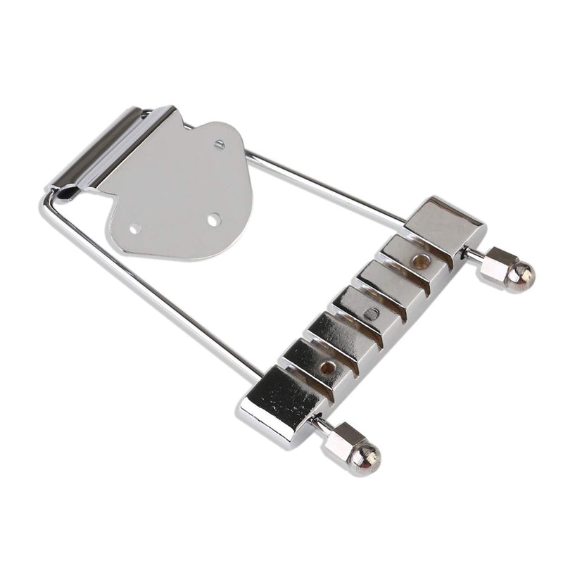 ARTIBETTER 6 String Guitar Trapeze Tailpiece Bridge for Jazz Archtop Guitar Replacement Silver