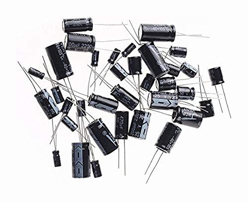 Electrolytic Capacitor Assortment Kit Box by Loreso 600pcs 24 Value - Electrolytic Capacitors 0.1uf to 1000uf 50V, for Aurdiono Hobby Electronics, Audio-Video Project Electronic Repair