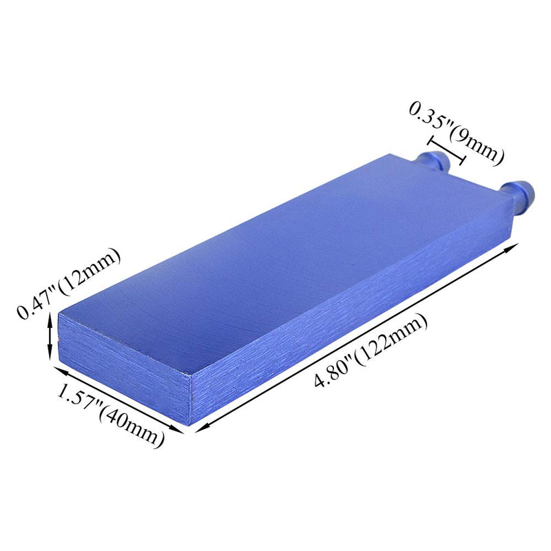 BXQINLENX Aluminum Water Cooling Block for CPU Graphics Radiator Heatsink 40x 120mm Blue