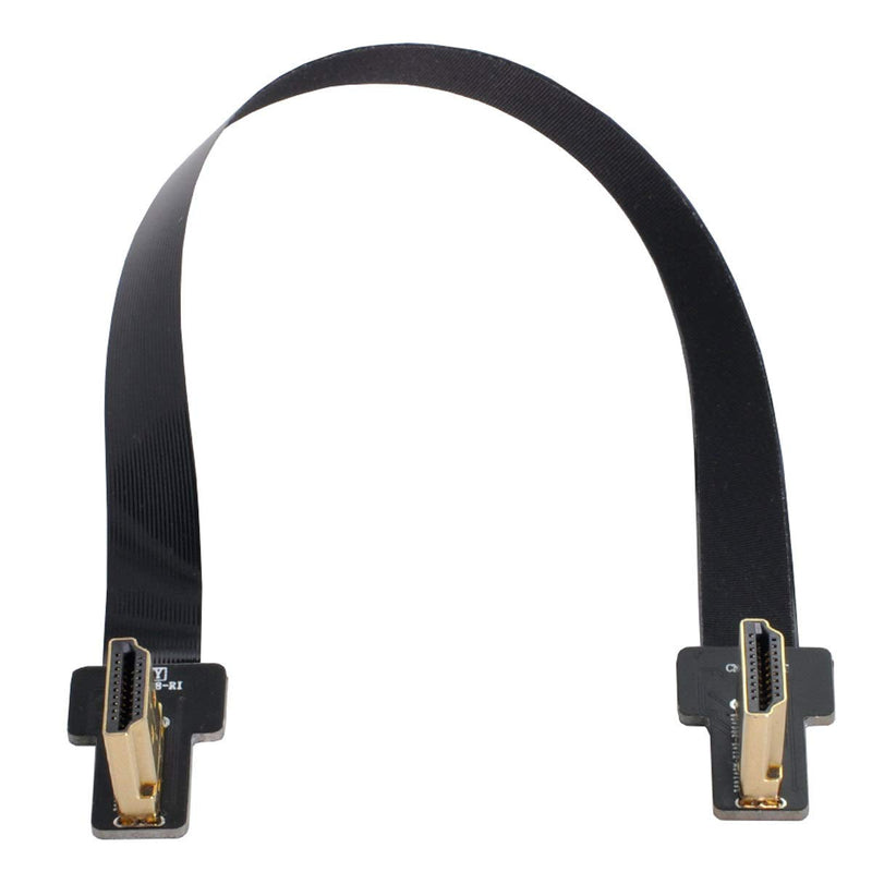 Xiwai CYFPV Dual 90 Degree Left Angled HDMI Type A Male to Male HDTV FPC Flat Cable for FPV HDTV Multicopter Aerial Photography (0.5M)