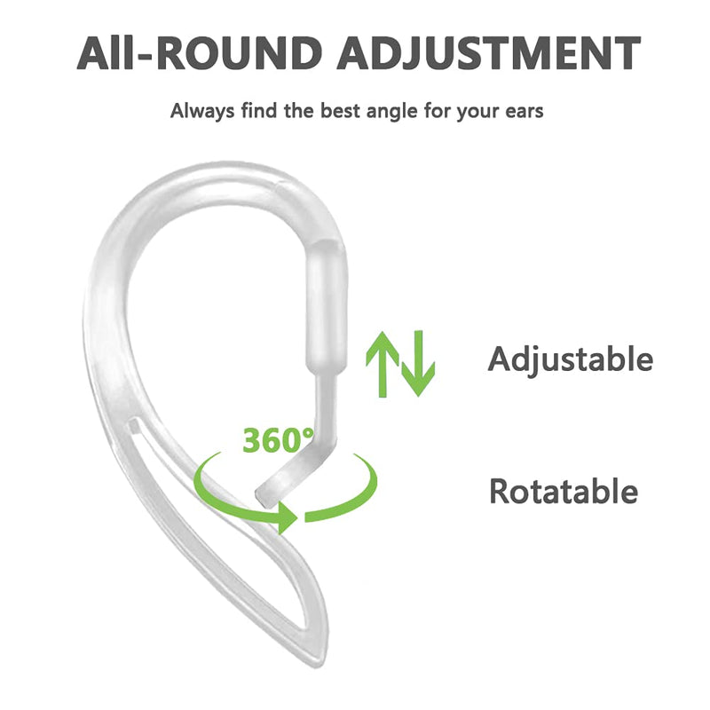 Ear Hooks Compatible with AirPods Pro [Multi-Dimensional Adjustable] Accessories Compatible with Apple AirPods (Transparent)