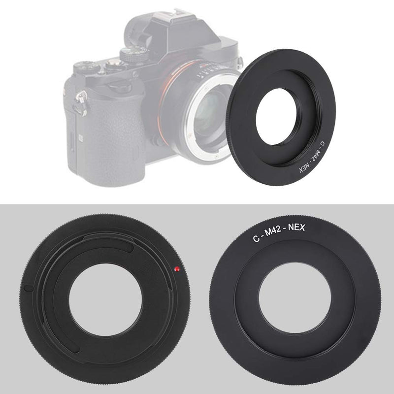 Mugast Adapter Ring, M42-C-NEX Black Lens Adapter Aluminium Alloy Camera Adapter Ring for C Mount Camera Lens/M42 Screw Mount Lens