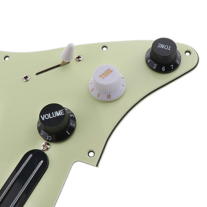 Alnicov SSS 11 Hole Strat Guitar Loaded Pickguard Prewired Scratch Plate For Electric Guitar milky with 3 dual rail humbucker pickup Light cyan