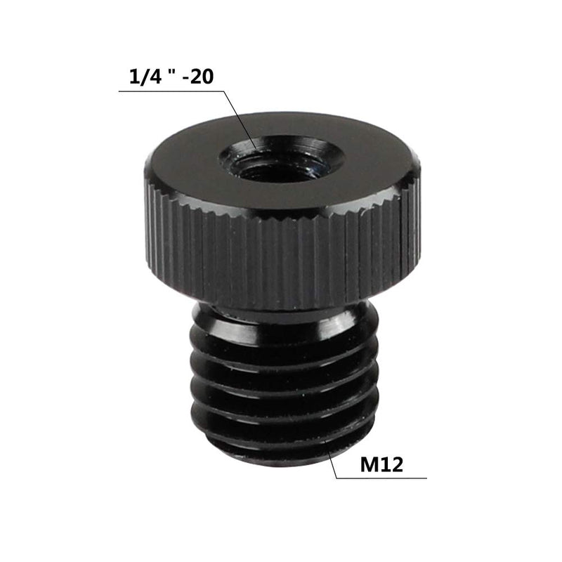 CAMVATE M12 Male to 1/4" Female Screw Adapter for 15mm Rod Plug(2 Pieces)