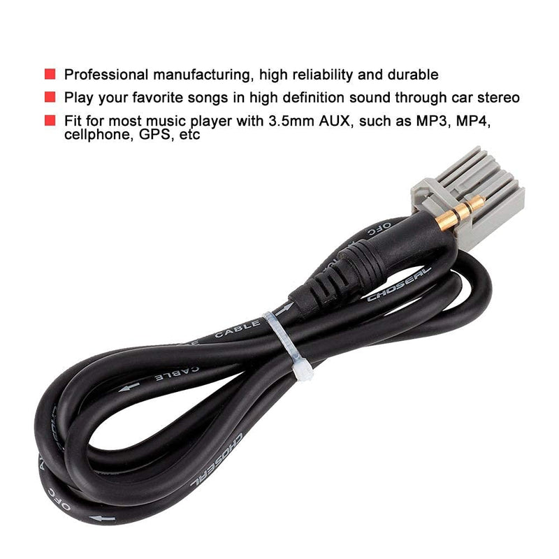 KIMISS Audio Cable, 3.5mm Audio Car GPS Cable AUX Adapter for Civic 2006-2013 CRV Accord Input Connector