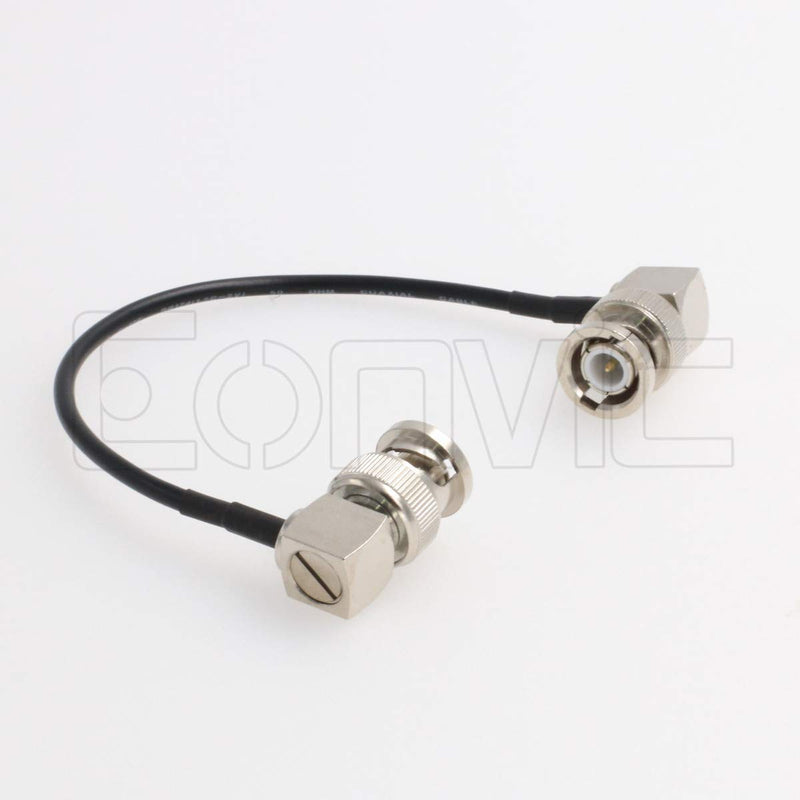 Eonvic 75 Ohm BNC Male Right Angle RG174 Coax Cable (2X 15cm/6in) 2X 15cm/6in