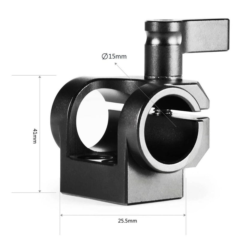 SmallRig 15mm Rod Clamp Single Camera Rod Mount for 15mm Rods Support System, EVF Mount, LCD Light, Microphone Mounts -1995