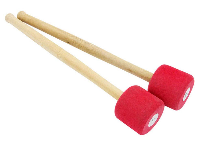 Tzong 2Pcs Red Foam Mallet Drum Mallets Sticks Drumstick Instrument