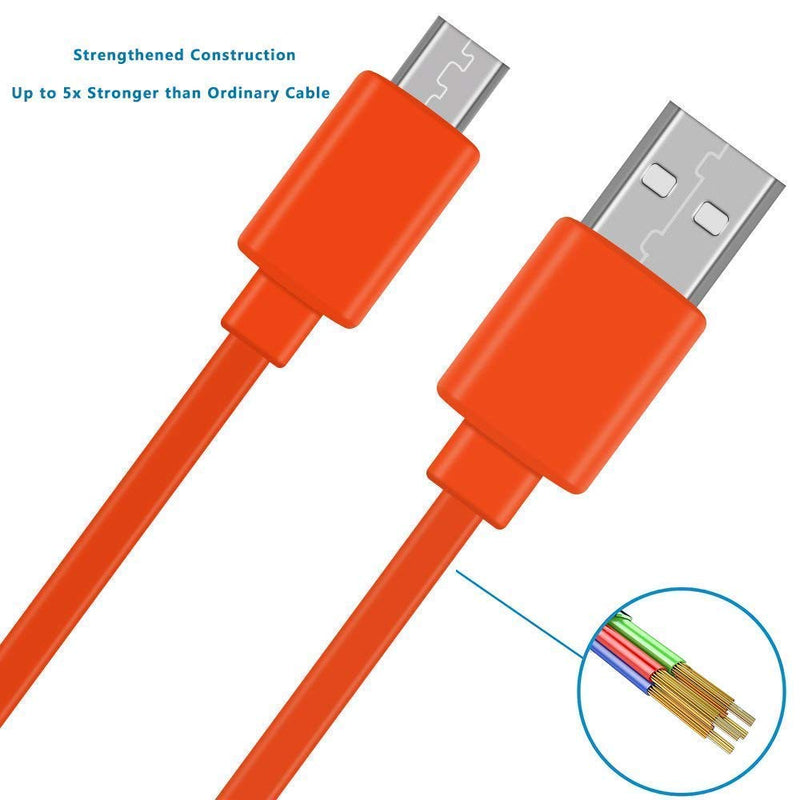 Alitutumao Charging Cable Power Cord Compatible for JBL Flip 4 Flip 3 Charge 3 Pulse 2 Pulse 3 Clip 2 Wireless Speaker (Orange) 0.66ft