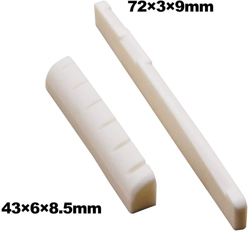 Guitar Acoustic Bridge Nut Bone Saddle Files Strings Nuts, Made Of Real Bone With 9 Pcs Sand Paper, Stainless Steel Needle Files Of 13 Sizes