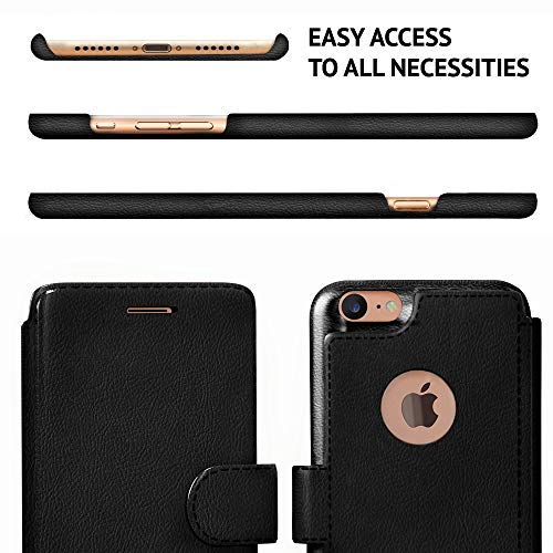 LUPA iPhone SE Wallet Case, Durable and Slim, Lightweight with Classic Design & Ultra-Strong Magnetic Closure, Faux Leather, SE Black, Apple SE (2020)… iPhone SE (4.7 Inch diagonal screen size)