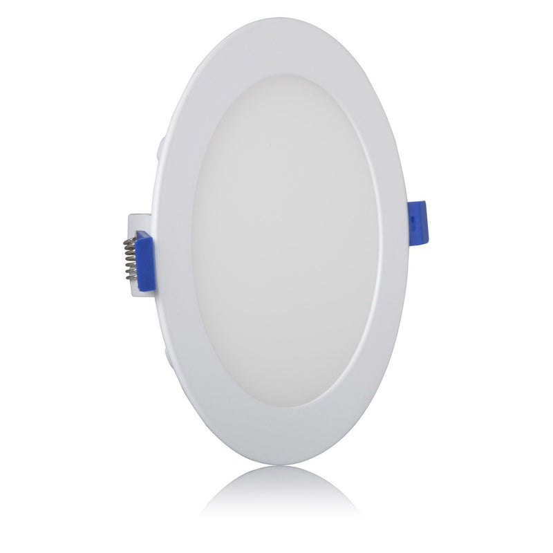 Maxxima 6 in. Dimmable Slim Round LED Downlight, Flat Panel Light Fixture, Recessed Retrofit, 1050 Lumens, Neutral White 4000K, 14 Watt, Junction Box Included Round - Neutral White