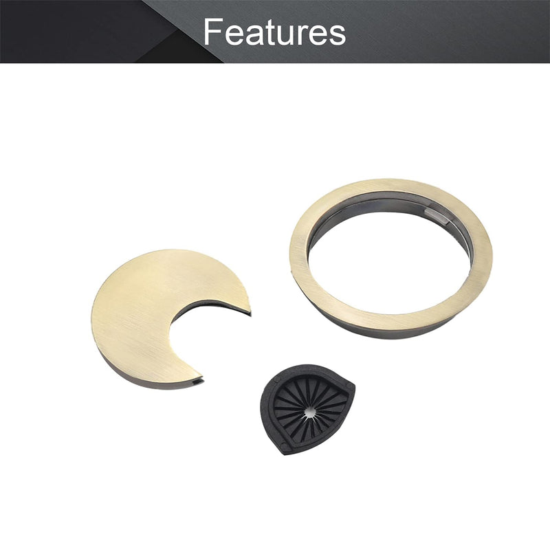 MroMax 3.07" Desk Grommet Zinc Alloy 78mm Cable Hole Cover Cord Desk Grommets Arrange Wires Organizer for Home Office Desk Cable Cord Bronze 1Pc 80 mm Mounting Hole Diameter