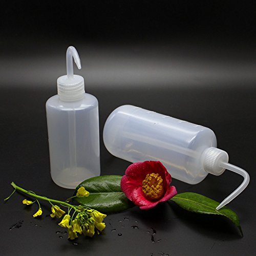 2PCS 500ml Plastic Clear White Bent Tip Oil Liquid Storage Squeeze Measuring Bottle Wash Cleaning Holder Can Pot Gardening Tools