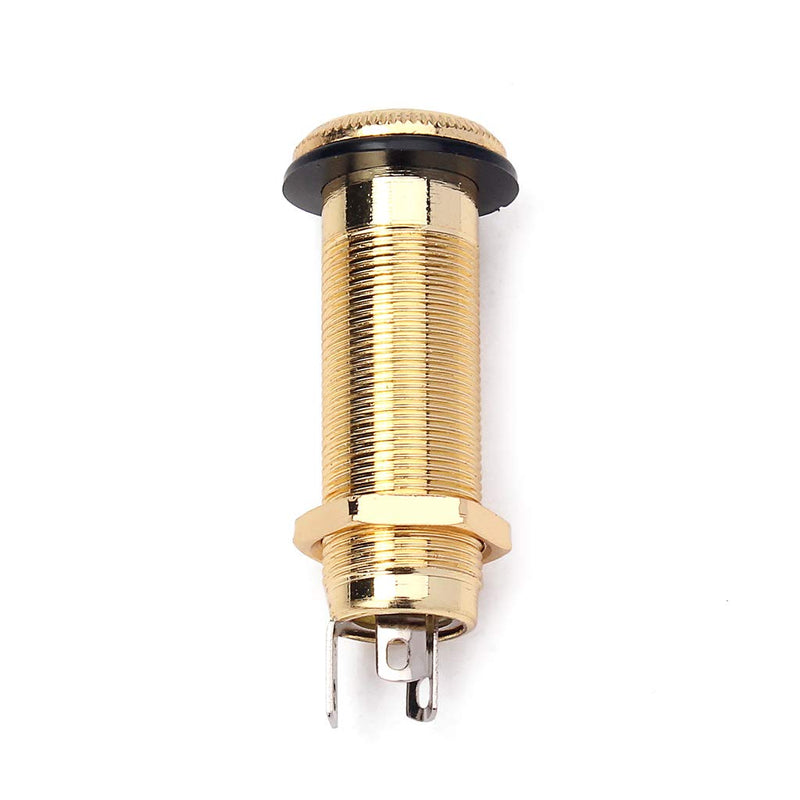 Alnicov Stereo Copper Guitar Bass Barrel Jack Cylinder Input/Output Jacks 4 Pins Gold