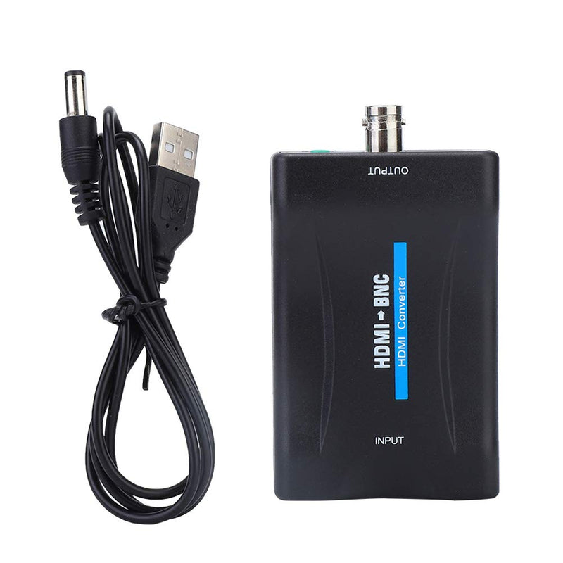 HDMI to BNC Converter, HDMI to BNC Composite Video and 3.5mm Audio Signal Converter Adapter with USB Charge Cable, Support for NTSC / PAL