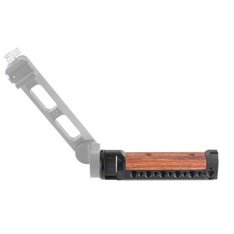 NICEYRIG Wooden Handle for DJI RS2 Gimbal Stabilizer, Grip with 1/4 3/8 Thread Cold Shoe - 413