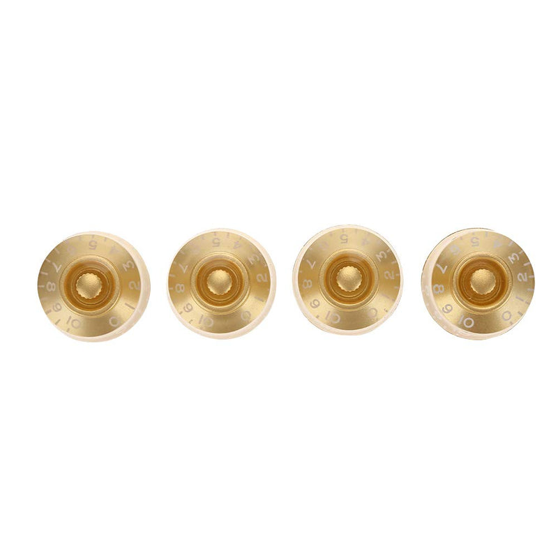 Drfeify Electric Guitars Knobs, 4pcs Guitar Tone Speed Volume Control Knobs Replacement Parts for Les Paul Electric Guitars Gold