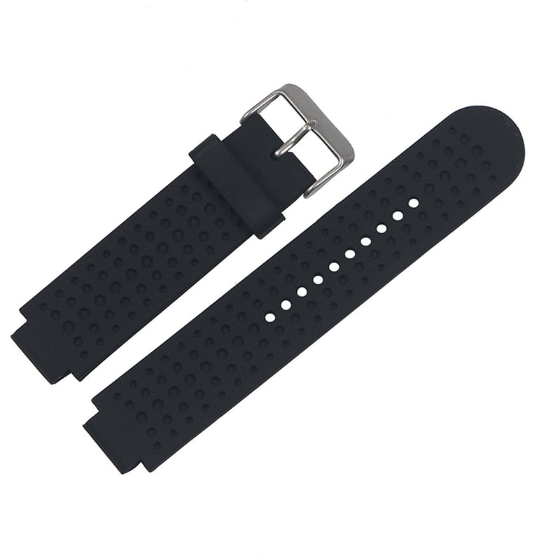 for Garmin Forerunner 25(Men's) Replacement Band, AWADUO Replacement Silicone Wrist Band Strap for Garmin Forerunner 25 Large Watch, Soft and Durable(Silicone Black) Silicone Black