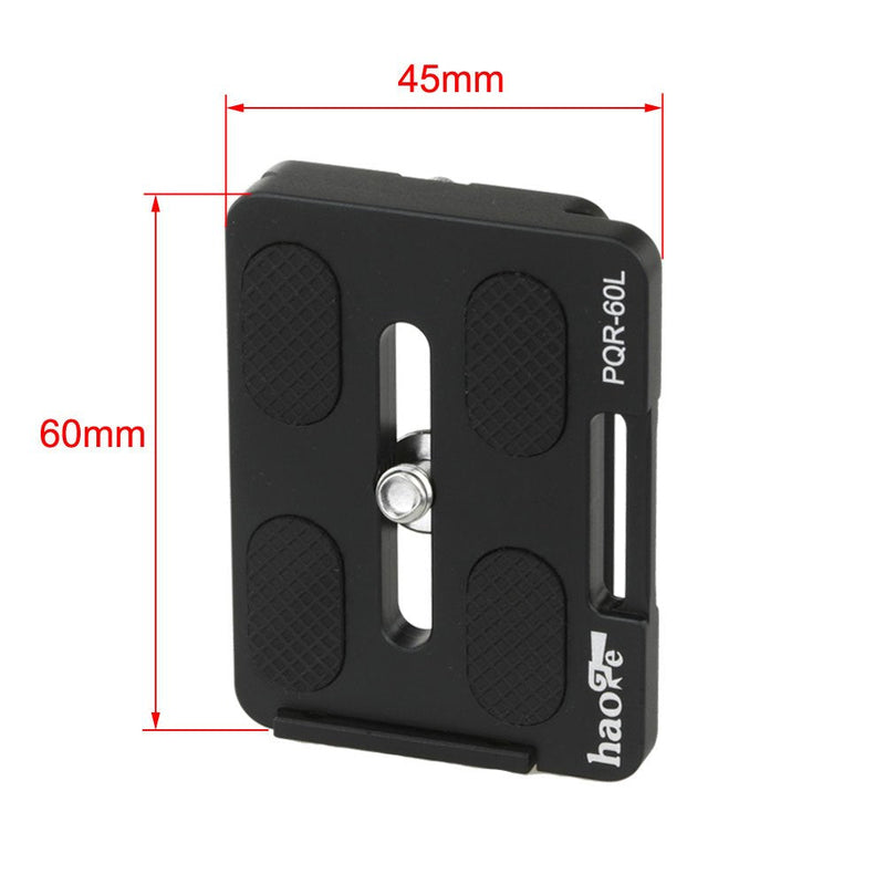 Haoge PQR-60L 60mm Universal Camera Quick Release Plate with Retractable Lip Flange for Arca Swiss Standard Tripod Ball Head Ballhead Clamp