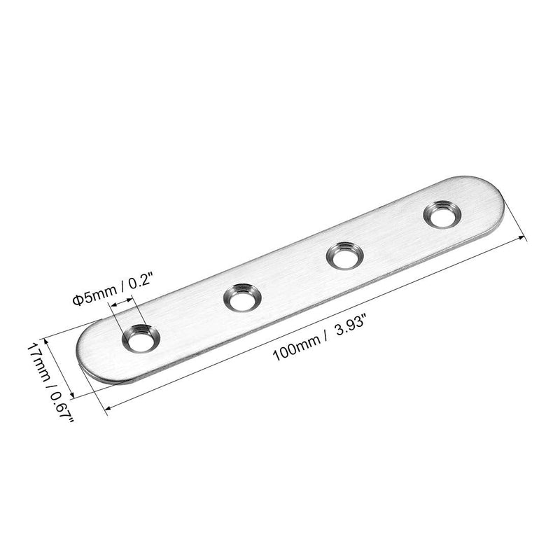 uxcell Repair Plate, 100mm x 17mm, Flat Fixing Mending Bracket Connector with Screws, 12 Pcs
