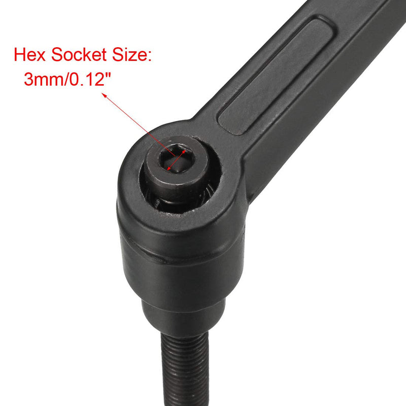 uxcell M6 x 25mmThread Push Button Ratchet Level Adjustable Handle Male Threaded Stud 5Pcs M6 x 25mm