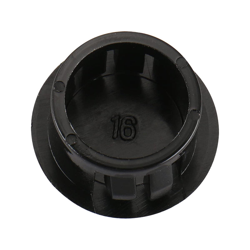 Baomain Plastic Black Locking Hole Plugs Panel Hole Diameter 5/8" (16mm) HP-16 Pack of 100