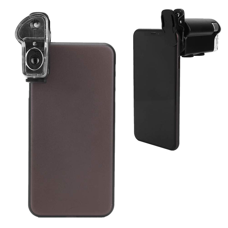 753 60-100X Clip-on Microscope with LED Light, Portable Magnifier Loupe Pocket Magnifying Lens Glass for Universal Mobile Phones, Mini Plus Pocket Microscope Lighted