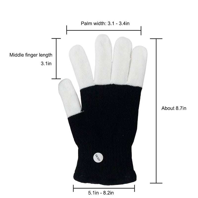 Luwint LED Gloves Colorful Flashing Finger Light Gloves Glow Rave Toy for Adult Youth Adult Youth (Above 10 Yrs Old)