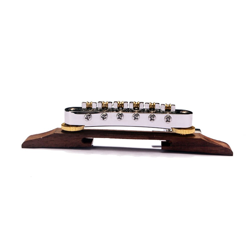 ULTNICE Archtop Jazz Guitar Bridge with Gold Roller Saddles Rosewood B-23
