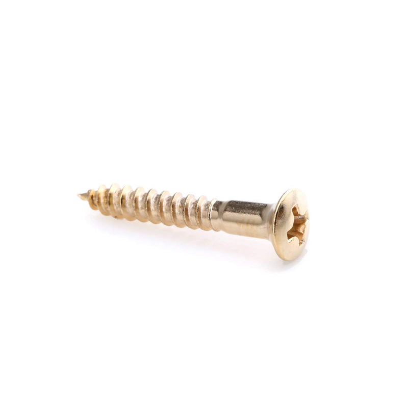 Musiclily Pro 3.5x25mm Guitar Bass Bridge Countersunk Mounting Screws,Gold (Set of 20) Gold