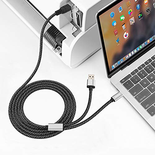 MOSWAG 2in1 USB Printer Cable 3.28FT/1M with USB C to MIDI Cable Printer Cable,USB MIDI Cable USB C to USB B MIDI Cable,Cable,Compatible with Music Instrument,Piano,Midi Keyboard,USB Microphone Black