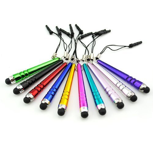 TCD [10 Pack] Colorful Mini Baseball Capacitive Stylus Pens [Universal] Compatible with All Touch Screen Devices [Asssorted Colors]